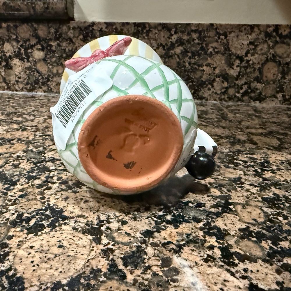 Mackenzie Childs Collectors May Mug Striped Mug with Pink Butterfly - Picture 4 of 4